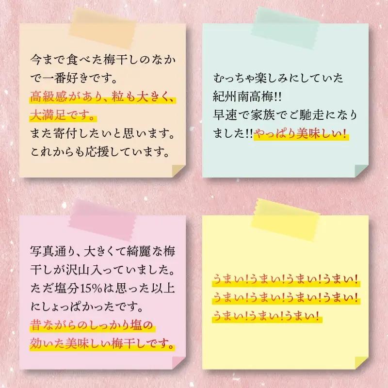 梅干し 最高級紀州南高梅・大粒白干梅干し1kg　無添加【ご家庭用】【inm710C】