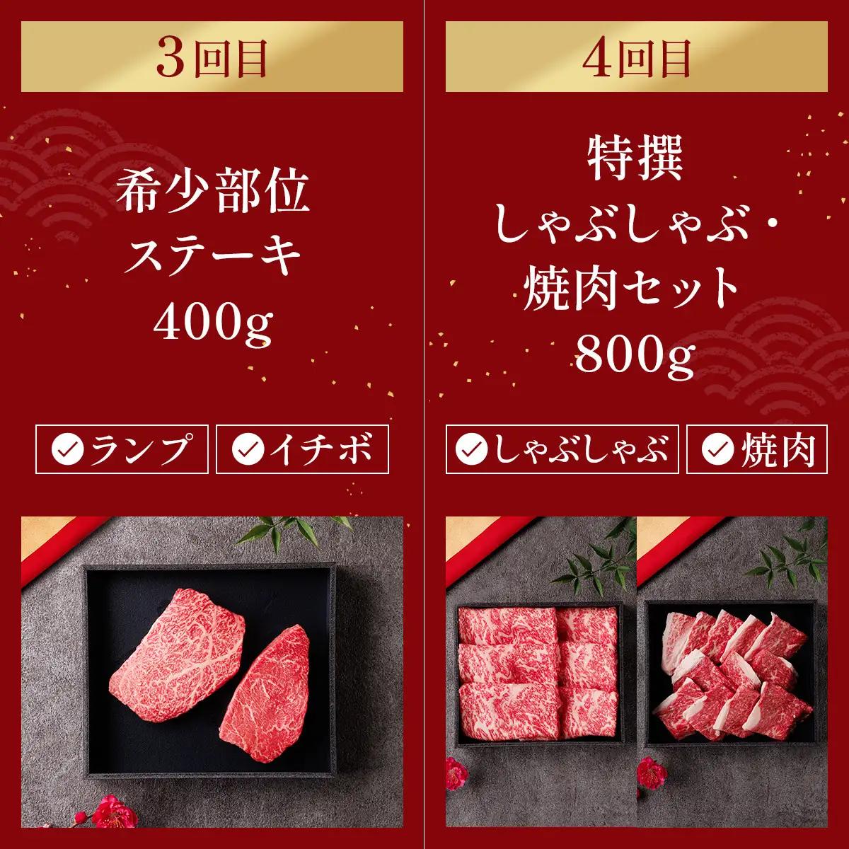 肉【定期便全4回】【和牛セレブ】能登牛 定期便「エコノミークラス」全4回 特選 しゃぶしゃぶ すき焼き 焼肉 ステーキ ギフト 石川県 能美市