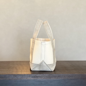 《Milih×NARA》キャンバス×麻のトートバッグ　Sサイズ　バンビ刺繍　23-042