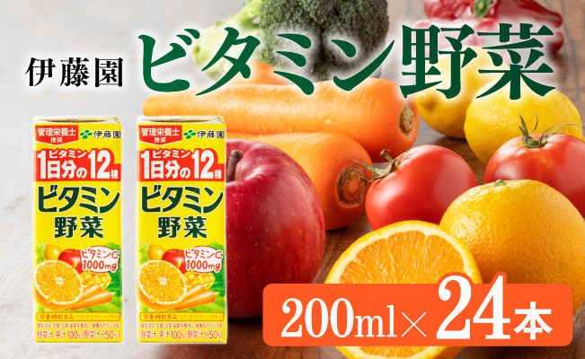 
伊藤園 栄養機能食品ビタミン野菜（紙パック）200ml×24本 【伊藤園 飲料類 野菜ジュース ミックスジュース 健康 飲みもの】
