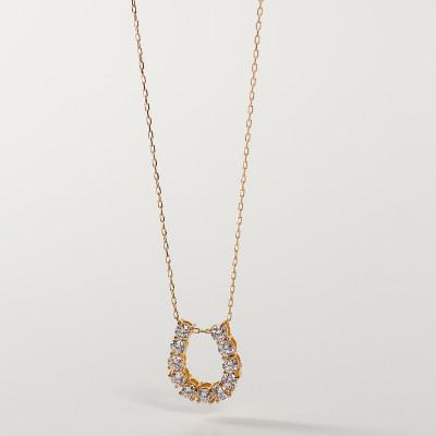 ふるさと納税 大津市 【18金 ラボダイヤネックレス 0.363ct】50cm 馬蹄ばていペンダント 大人のアクセ K18