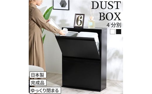 
            21126 YDB-126 薄型スチールダストボックス 4分別 (ダンパー付)ブラック FC100025
          