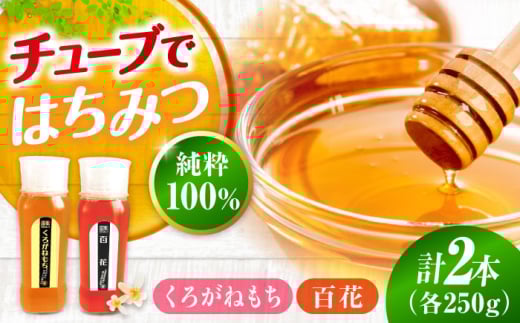 はちみつ 手軽に簡単チューブはちみつ（百花・くろがねもち）各250g 計2本セット  三次市/重森養蜂場 [APBO011] はちみつ 蜂蜜 ハチミツ ハニー honey 手軽 チューブ チューブタイプ 2種 2本 セット はちみつ 蜂蜜 ハチミツ ボトル 国産 蜜 純粋はちみつ 純粋 お取り寄せ 養蜂場 グルメ 贈答 ギフト 特産品 産地直送 取り寄せ 送料無料 広島 三次