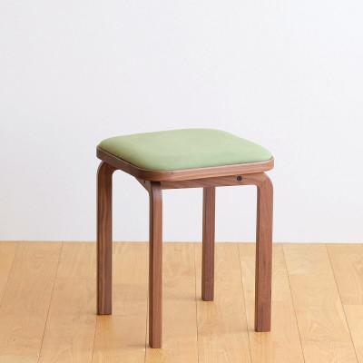 ふるさと納税 府中市 府中市の家具　コッコスツール　ウォールナット材/生地:ラムース(グリーン)(組み立て式)