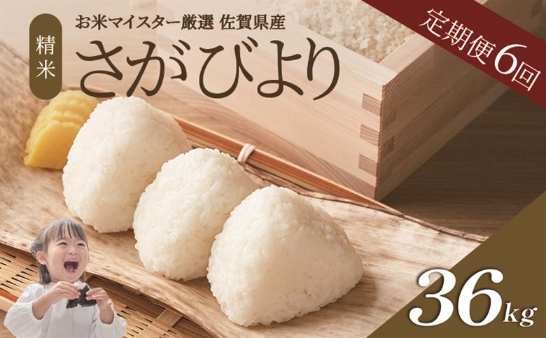 ≪ 定期便 6回 計 36kg ≫ 令和7年産 米 36kg ( 6kg × 6回 ) さがびより 佐賀県産 特A お米 こめ コメ 白米 五つ星 お米マイスター厳選 弁当