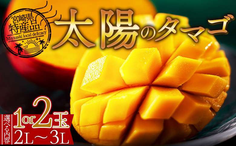 
            期間限定 ＜宮崎県産 太陽のタマゴ 2Lor3L 1or2個＞2025年7月初旬迄に順次出荷【選べる 完熟マンゴー 糖度15度 内容量 数量 サイズ 大きさ 濃厚 フルーツ 果物 トロピカル 甘い ジューシー 果汁 とろける 芳醇 香り 贅沢 ぜいたく プチご褒美 ごほうび 】
          