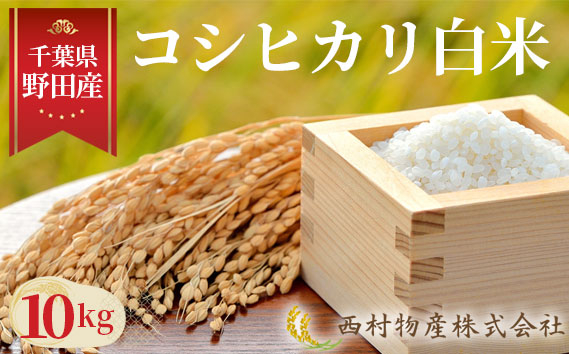
                  野田産コシヒカリ白米10kg ／ 米 10kg お米 おこめ こしひかり ご飯 ごはん 旨み 香り 千葉県 No.148
                