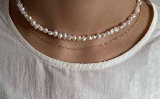 [LENERAオリジナルネックレス2本セット]pearl pomp necklace(set)/silver