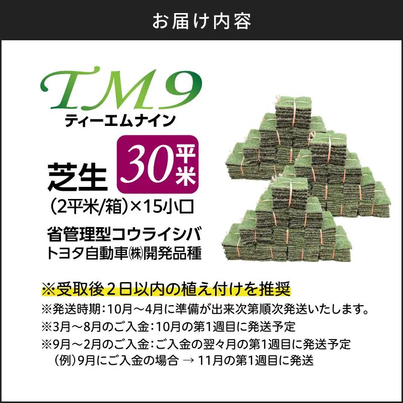 TM9（ティーエムナイン）省管理型 コウライシバ トヨタ自動車(株)開発品種 30平米 KN080-007-04 芝生 芝 庭