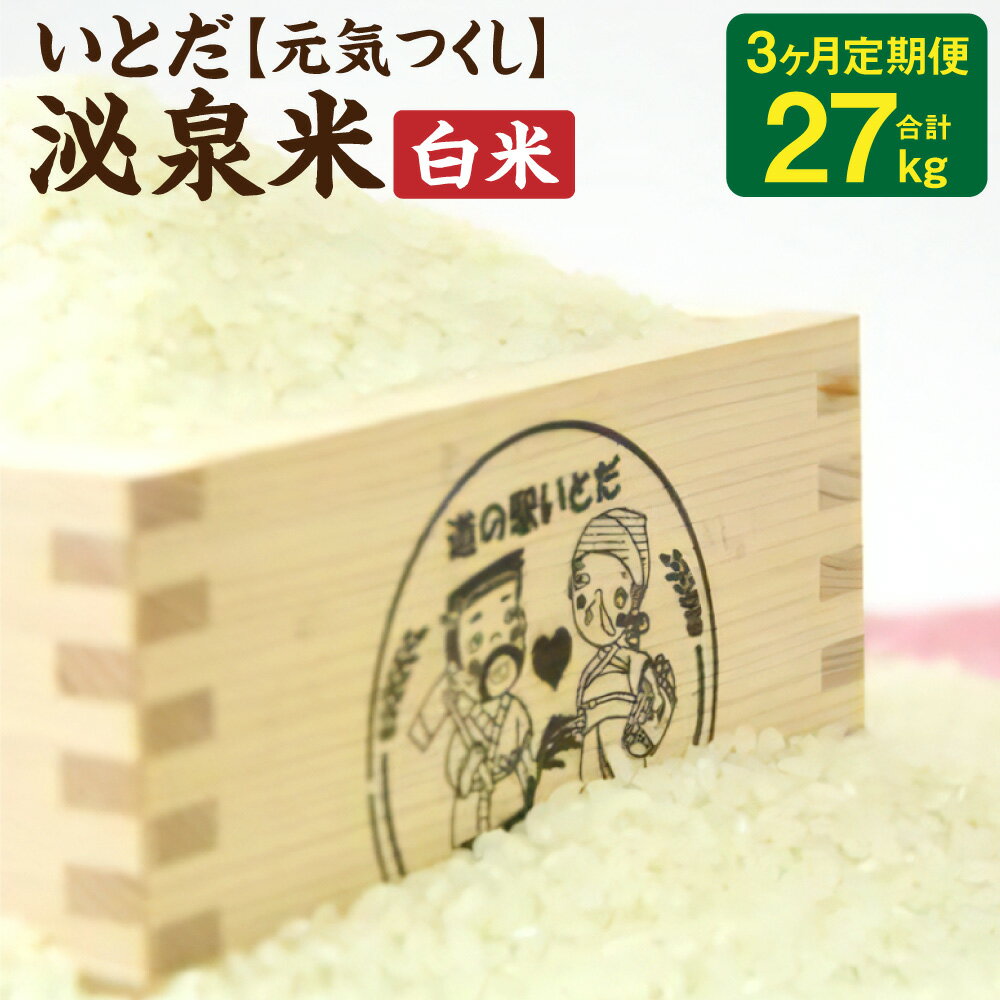 【ふるさと納税】【3ヵ月 定期便】 いとだ泌泉米 白米 9kg (4.5kg×2袋) 総合計27kg 3回 元気つくし ご飯 お米 毎月お届け 九州産 福岡県 糸田町産 送料無料