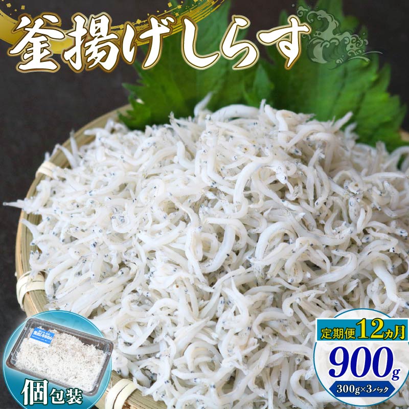 【ふるさと納税】 定期便12回 釜揚げしらす 900g シラス しらす ちりめん じゃこ かちり 小魚 魚貝 魚貝類 海鮮 釜揚げ ごはん 丼 魚 料理 しらす丼 シラス丼 高知県 南国市