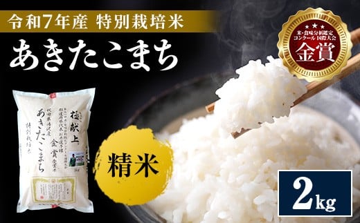 
            令和7年産 あきたこまち 2kg 精米 白米 農家直送 受賞歴多数 特別栽培米 自然由来の漢方栽培 【渡部 浩見】[M2101]
          