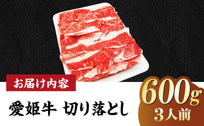 【冷凍】切り落としだから使いやすい！国産ブランド牛！愛姫牛切り落とし 600g （3人前）牛肉 ステーキ 国産 お肉 焼肉 切り落とし 送料無料 お取り寄せ 愛媛県大洲市/有限会社 木村屋精肉店 [A