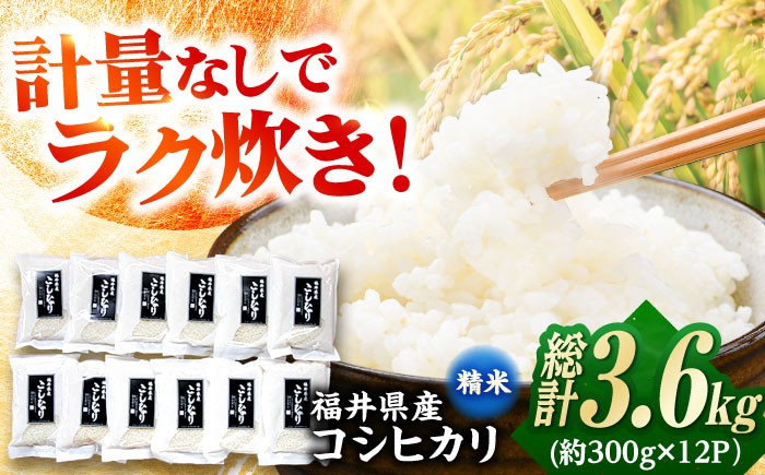 
            【令和6年産】福井県産こしひかり 300g(約2合) × 12パック / 米 精米 お米 小浜市 / シマダ農園 [BFAV002]
          