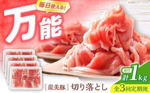 【3回定期便】 切り落とし  長崎県産豚 切り落とし 計3kg（約1kg×3回） 豚肉 ブタ 豚 切り落とし 切り落とし  ＜宮本畜産＞ [CFA011]