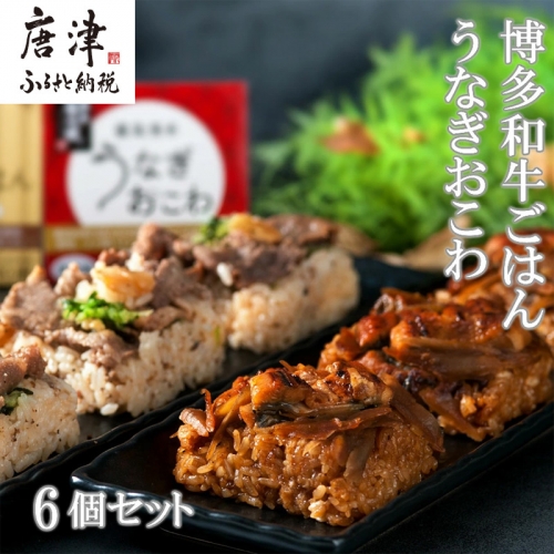 (一粒庵)霧島湧水うなぎおこわと博多和牛ごはん 6個セット(125ｇ×各3） ※通常発送・お歳暮対応をお選びください。 「2023年 令和5年」