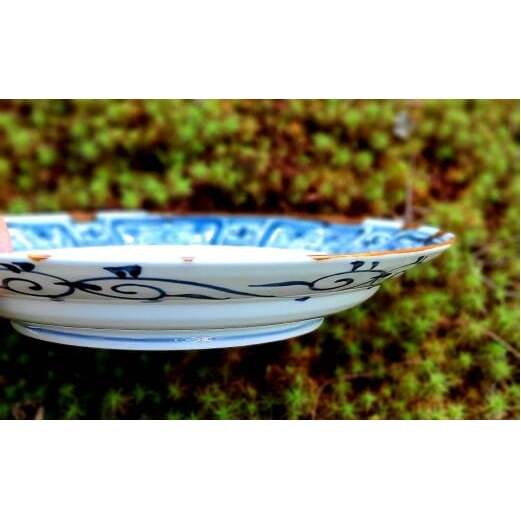 有田焼 渕錆藍椿縁紋様図 24cm 皿 ～華一園シリーズ～【西山錦華堂】食器 器 うつわ 皿 プレート ツバキ 椿 手描き 55000円 A55-146_イメージ3