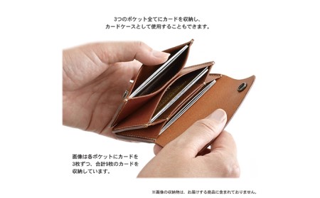 3部屋構造のワイドオープンウォレット　バンナイズ オイル シュリンク レザー 本革 財布 コンパクト カード 収納 ファッション小物  ビンテージキャメル