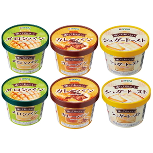 焼いておいしいメロンパン・カレーパン・シュガートーストアソート　６個  ジャム フルーツ ギフト 果物 詰め合わせ 瓶入り 朝食に カンピー 大容量[KTS051]