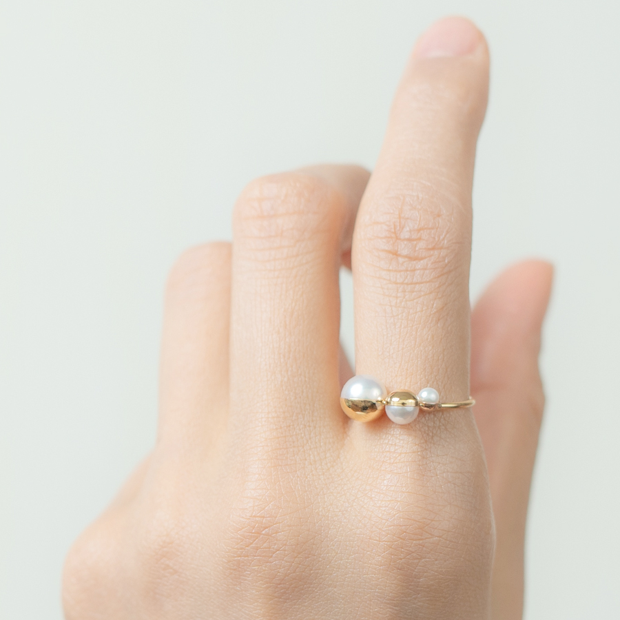 ＜ONOV　LUXE＞リング　Teleco Ring　アコヤパール　K18