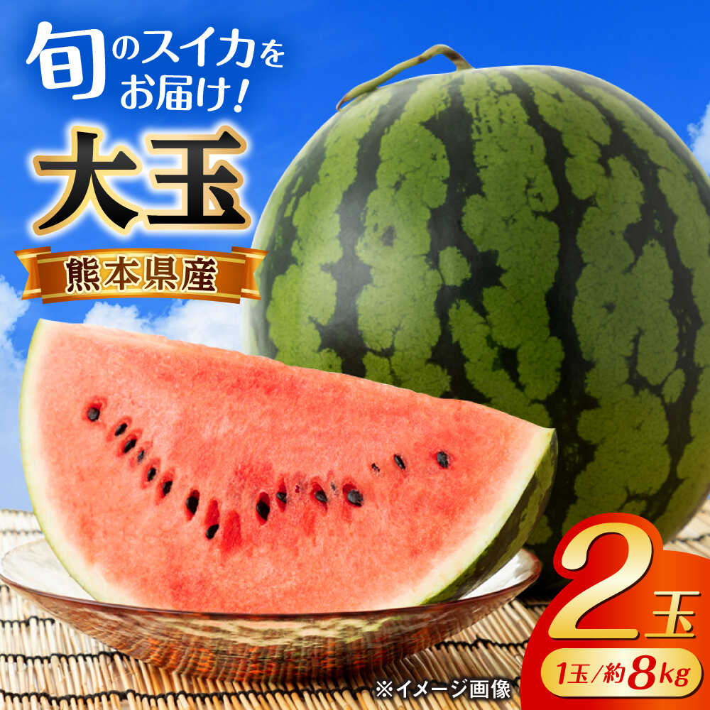 【ふるさと納税】【2026年発送分先行予約】【数量限定】大玉 西瓜 2玉入り (1玉約8kg以上×2玉) 熊本 スイカ 西瓜 大玉 フルーツ 果物 甘い シャリシャリ スイカ おおだますいか 熊本県産 合志市 送料無料【株式会社 GGYパッケージ】[AYAU002]