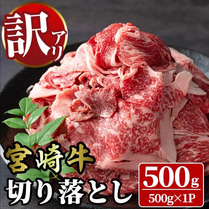 ＜訳あり＞宮崎牛 切り落とし(500g) 牛肉 肉 ブランド牛  冷凍 国産 精肉 お取り寄せ 黒毛和牛 宮崎県 【LJ004】【ローカルブランディング株式会社】