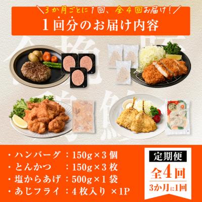 ふるさと納税 佐伯市 ＜定期便・全4回＞下ごしらえ済みおかず バラエティーセット 4種 (3ヶ月ごとにお届け) |  | 01