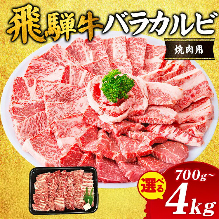 【ふるさと納税】【選べる内容量】飛騨牛 バラカルビ焼肉用 ｜バラ肉 牛バラ カルビ 牛カルビ 焼き肉 飛騨 飛騨高山 肉 牛 牛肉 ブランド牛 国産 和牛 料理 夜ご飯 晩ご飯 和牛 人気 ギフト 贈り物 お中元 お歳暮 お取り寄せ ※離島への配送不可【年内発送 12/15迄受付】