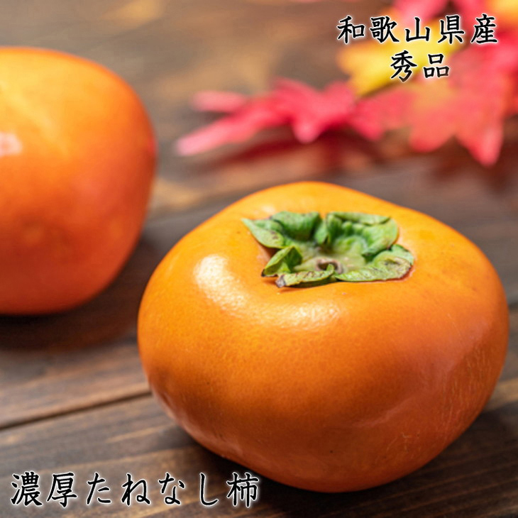 【先行予約】【秋の美味】【和歌山ブランド】濃厚たねなし柿　秀品　Mサイズ　約７.５kg入り<br>※沖縄地域へのお届け不可<br>※2025年10月上旬～11月上旬（順次発送）【GO-01】
