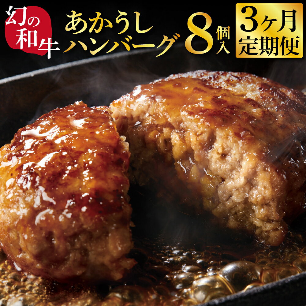 【ふるさと納税】創業50年老舗レストランの幻の和牛あかうしハンバーグ130g×8ケ＋特製デミソース×2袋、特製トマトソース×2袋 故郷納税《3か月定期便》人気惣菜 数量限定 牛肉 豚肉 焼くだけ 溢れる肉汁 土佐あか牛 ランキング 人気 故郷納税 ランキンング おすすめ