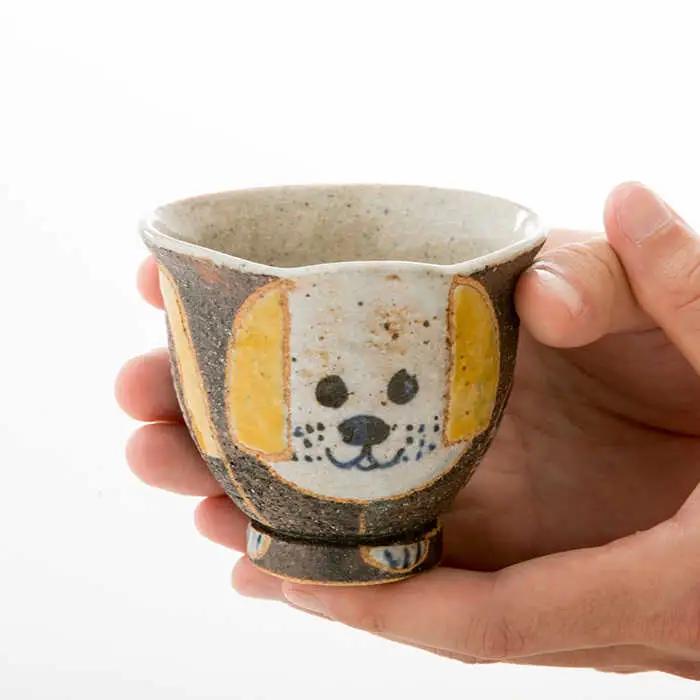 【波佐見焼】いぬあそび 茶碗 湯呑み 2点セット 食器 皿 【洸彩窯】 [EE19]  波佐見焼