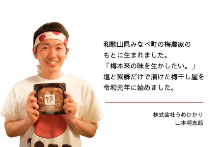 【無添加梅干し】天日塩だけで漬けた梅干し、塩と紫蘇だけで漬けた梅干し、白梅酢 お試しセット / 南高梅/梅ボーイズ A-206