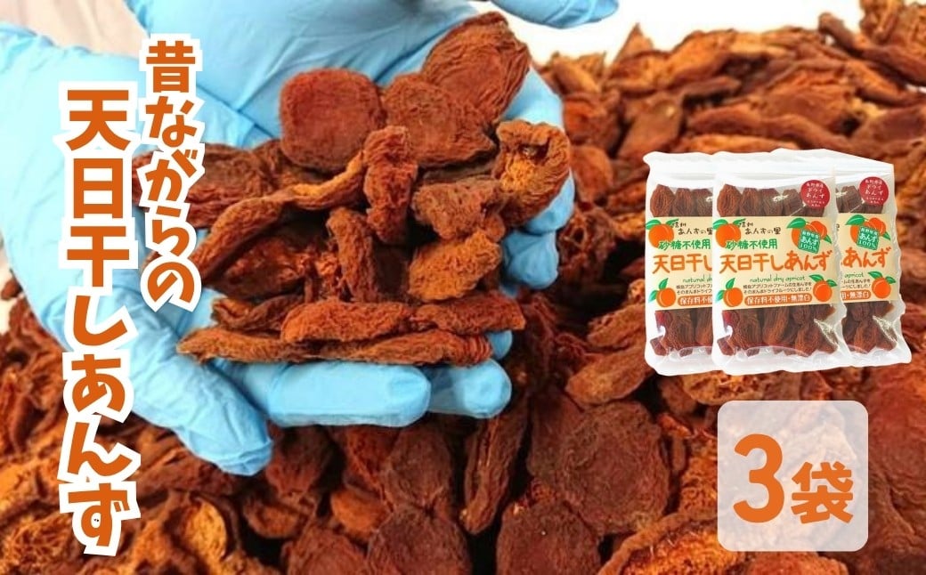 
                  昔ながらの天日干しあんず(3袋セット) ｜ ドライフルーツ 乾燥あんず 砂糖不使用 千曲市 長野県産 信州
                