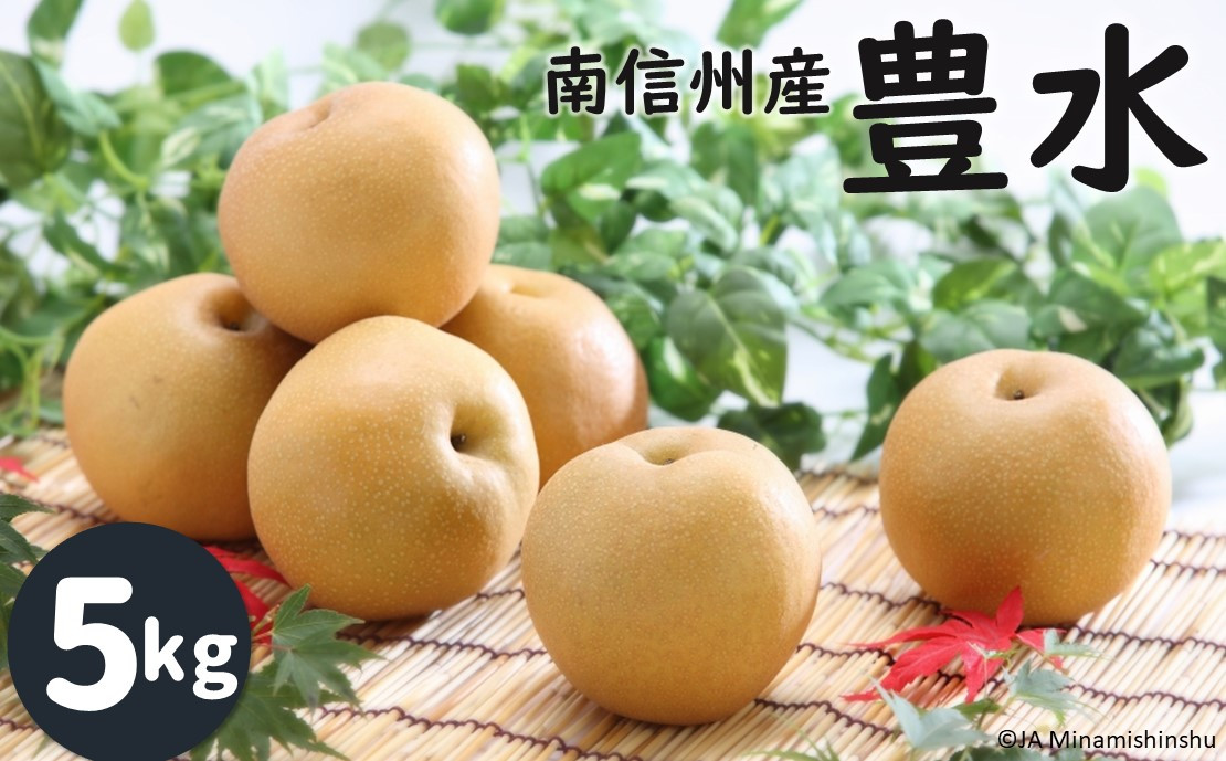 
            JA06-25A 梨 豊水 約5kg ／2025年9月上旬～9月下旬ごろ配送予定 //和梨 南信州 長野県 糖度センサー選別  新鮮 厳選 贈答
          
