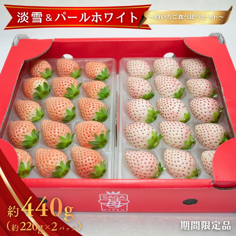 【ふるさと納税】佐賀県産 白いちご 淡雪＆パールホワイト：B180-035