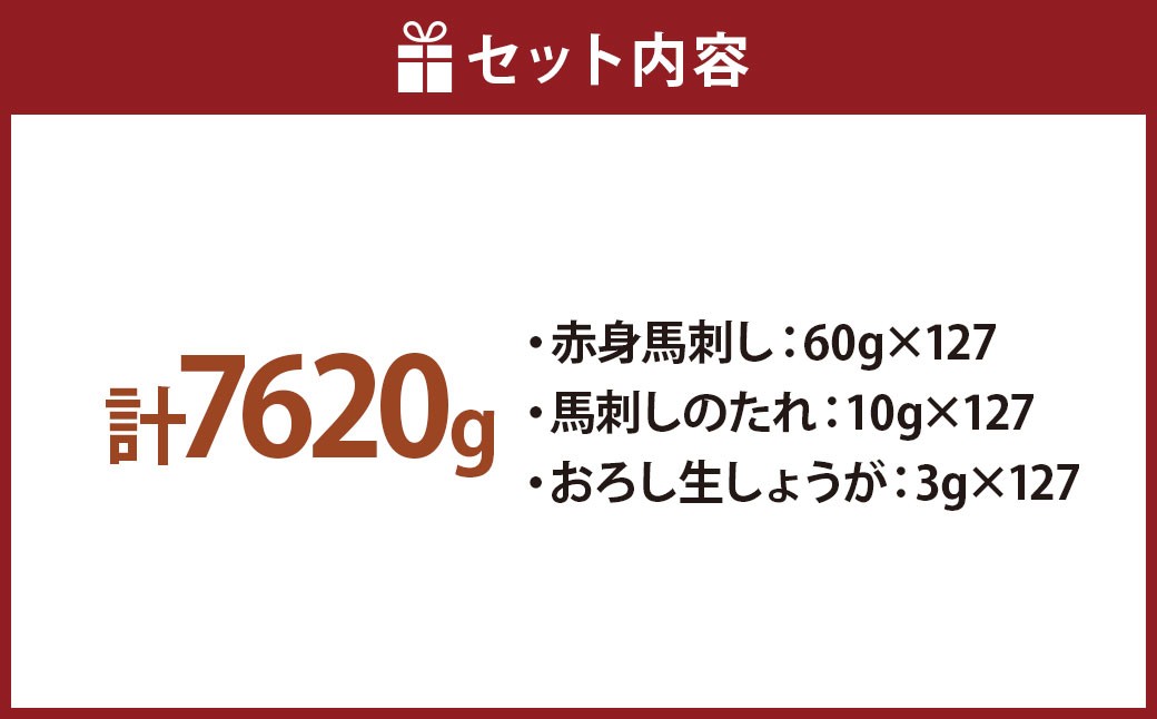 熊本特産肥後馬刺し(赤身7620g)