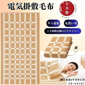 【10月発送】電気掛敷兼用毛布　約188×130cm【1636598】