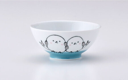 【波佐見焼】子ども食器セット シマエナガ プレート・ミニマグカップ・茶椀 ブルー【大新窯】[DC190]