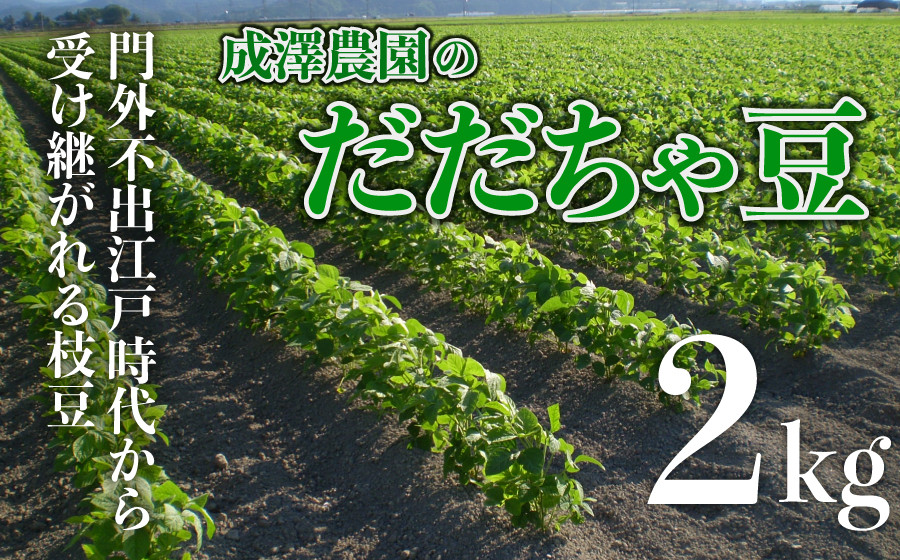 【令和8年産】成澤農園の鶴岡特産 だだちゃ豆 2kg(500g×4袋)　枝豆　山形県鶴岡市　K-831　| だだちゃ豆 枝豆 えだまめ 豆 2キロ 夏の味覚 おつまみ 旬の野菜 期間限定 名産品 ビー