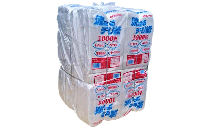 流せるチリ紙 12パック入り 日用品 消耗品 紙製品 ストック 震災 災害 備蓄 上質 古紙 再生紙 トイレ 1000枚 漂白剤 不使用 介護 ペット キッチン ペーパー 