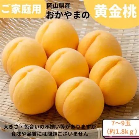 【先行受付】ご家庭用　おかやまの黄金桃　約1.8kg(7～9玉)【配送不可地域：離島・沖縄県】【1614295】