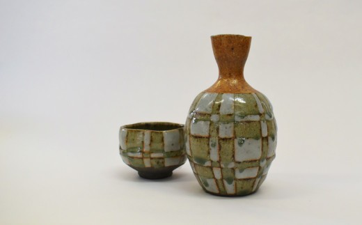 釉彩酒器セット 徳利 1個 ぐい?み 1個 和食器 陶芸品《受注制作》