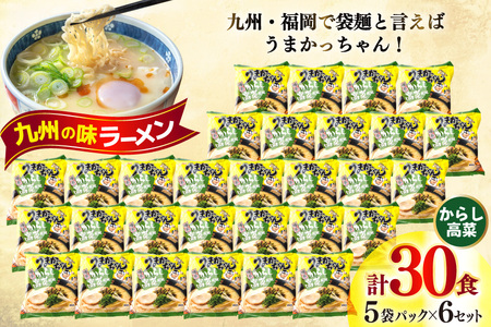 うまかっちゃん とんこつ ラーメン からし高菜風味 5食 × 6 豚骨ラーメン