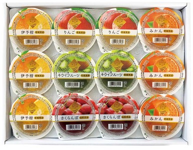 ゼリー 詰め合わせ 12個 まるごと果樹園ゼリー ギフト お中元 愛媛県 みかん キウイ 伊予柑 青森産 りんご 山形産 さくらんぼ フルーツゼリー 果物 果汁 果実 フルーツ おやつ デザート 夏ギ