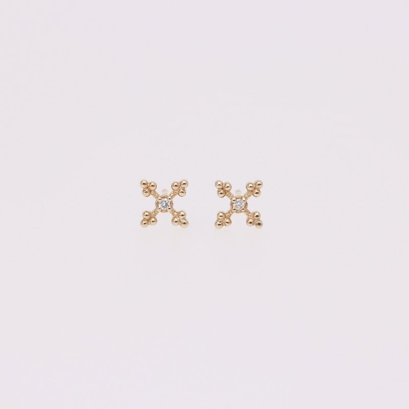 
                  AQ-270　LB-26　 KeriA K10　ラボグロウン　ダイヤモンド　ピアス　アクセサリー　ジュエリー　プレゼント　スタッド　クロス
                