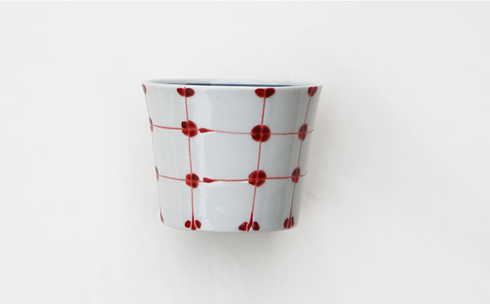 【波佐見焼】点格子 ミニ プレート・そばちょこ ペアセット【協立陶器】 [TC55]