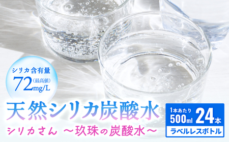 シリカ入り 炭酸水 500ml × 24本（ シリカさん～玖珠の炭酸水～）  炭酸水 炭酸水 500ml 500ml シリカ シリカ ラベルレス SDGs