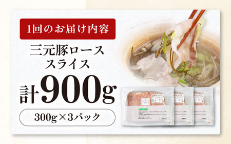 【全12回定期便】平田牧場 しゃぶしゃぶ セット 900g ロース ※だし・昆布ナシ しゃぶしゃぶ 鍋 冷凍配送 [AJAP085]
