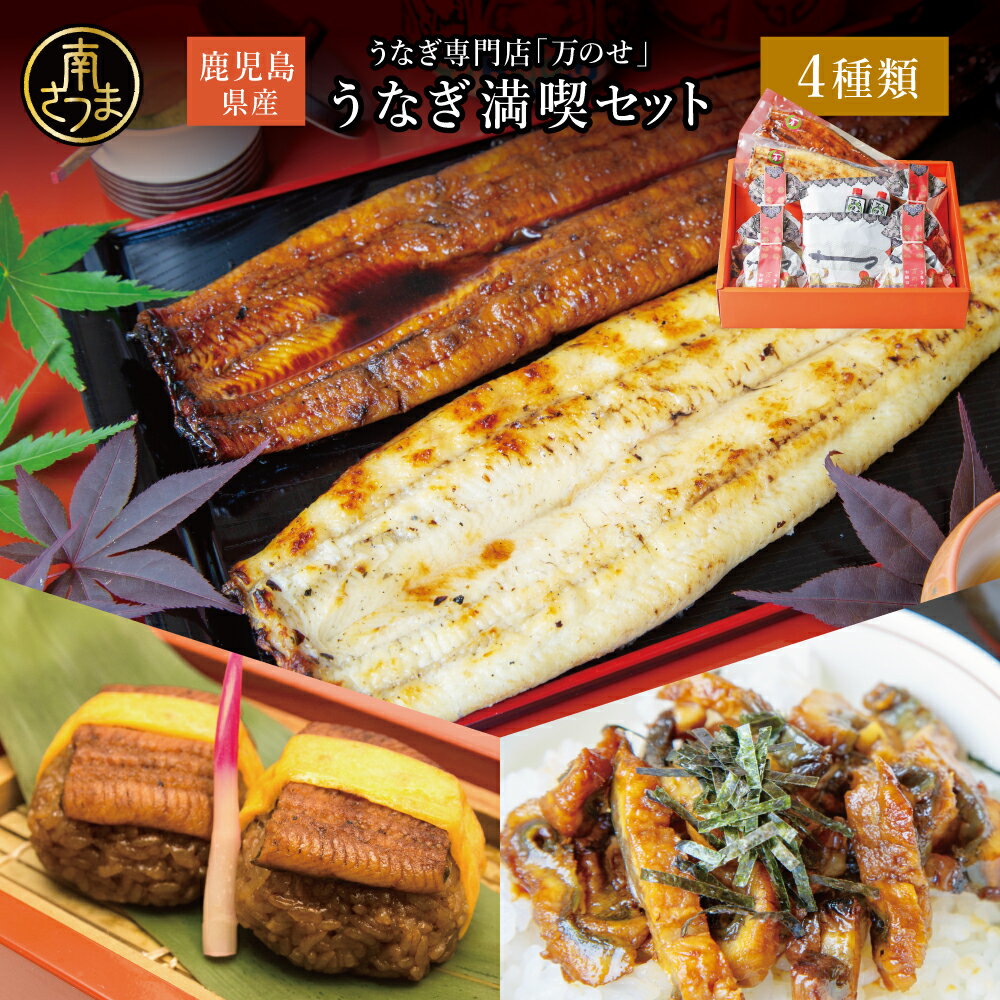 【ふるさと納税】鹿児島県産 鰻 満喫セット［4種］うなぎ専門店「万のせ」加工品 詰め合わせ 詰合わ ギフト 贈答品 贈り物 手土産 御祝 お祝い 鹿児島うなぎ 鰻 ウナギ 蒲焼き 白焼き うなぎ蒸しおむすび お結び 切り落とし 切落し 刻み 鹿児島県 南さつま市 送料無料