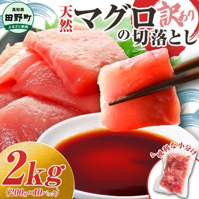 ふるさと納税 田野町 【四国一小さなまち】天然マグロ切り落とし　2kg(冷凍)